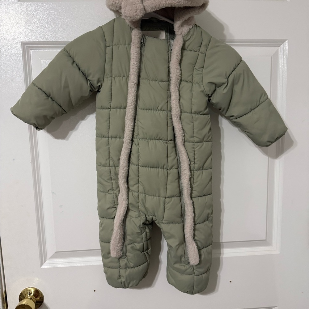 Jessica Simpson Olive Green Quilted Kids Footie